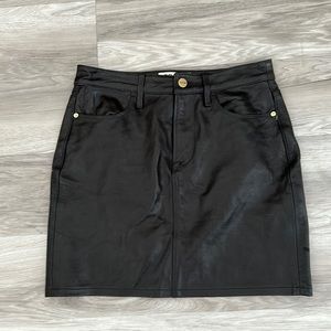 Frame 100% Leather Mini Skirt